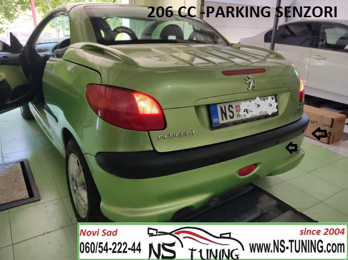 pezo 206 cc ugradnja parking senzori novi sad ns tuning sa ekranom i zvucno